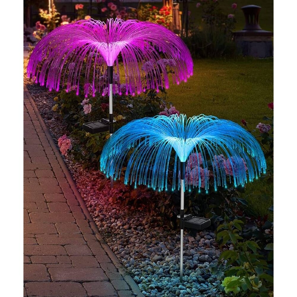 Jelly Shape Solar Outdoor Lights with 7 Changing Colors 2 Pack